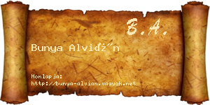 Bunya Alvián névjegykártya